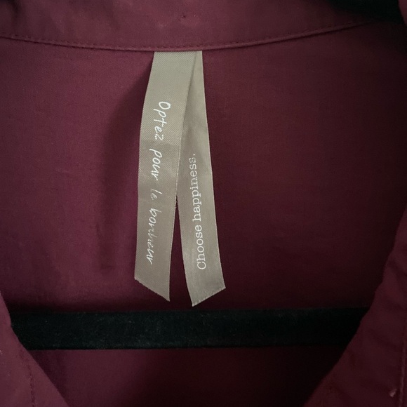 Penningtons Women’s Long Sleeve Shirt Top Wine Color Cotton Blend Size 2X EUC - Picture 3 of 7